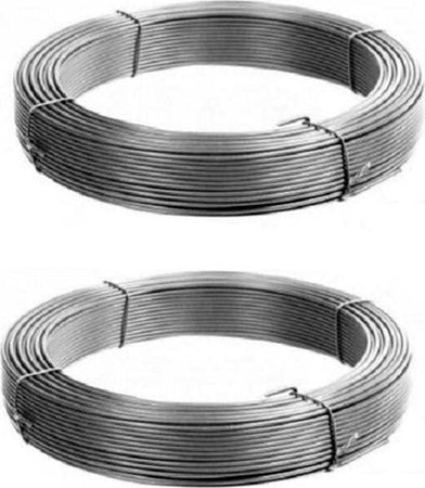 Set-2-Rotoli-Filo-Di-Ferro-14mtx1mm-Ognuno-Multifunzione-Pesca-Giardino-Casa