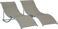 Set-2-Sdraio-da-Giardino-Pieghevoli,-Lettino-Prendisole-in-Alluminio-e-Textilene,-61x165x63cm-84B-540GY