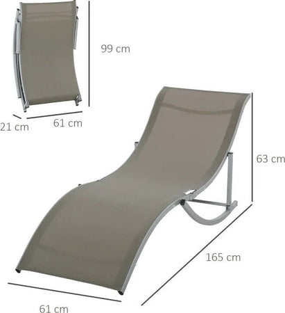 Set-2-Sdraio-da-Giardino-Pieghevoli,-Lettino-Prendisole-in-Alluminio-e-Textilene,-61x165x63cm-84B-540GY