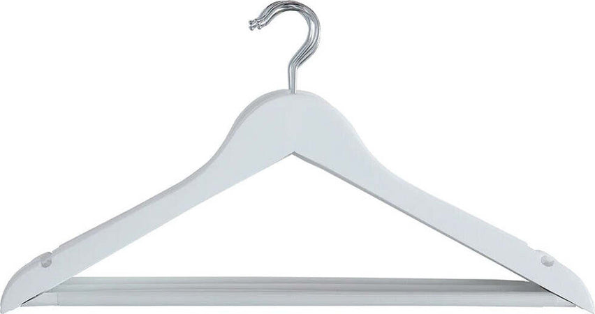 Set 20pz Grucce In Legno Bianco Barra Portapantaloni Antiscivolo Gancio Ruotante Casa e cucina/Organizzazione interni/Organizzazione guardaroba/Grucce e appendini/Grucce Trade Shop italia - Napoli, Commerciovirtuoso.it