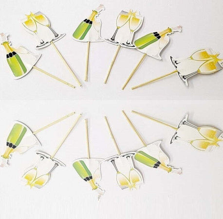 Set-24-Pezzi-Stuzzicadenti-Champagne-Brindisi-Cupcake-Per-Festa-Aperitivo-Snack