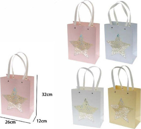 Set-2pz-Buste-Borsa-Da-Regalo-Con-Stella-32-X-26-X-12cm-69939-Varie-Colorazioni