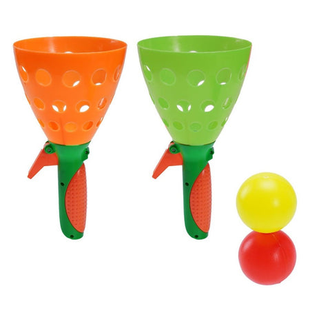 Set 2pz Gioco Lancio Cattura Palline Giocattoli Bambini Per Interni Esterni 26cm 258370