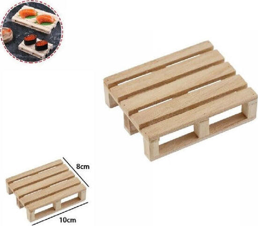 Set-2pz-Mini-Pallet-Di-Legno-Bancale-Vassoio-Piatto-Sottobicchiere-10x8cm-74031a