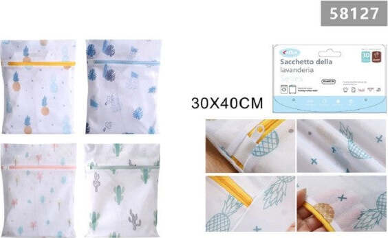 Set-2pz-Sacchetto-Lavaggio-Rete-Con-Cerniera-Biancheria-30x40cm-A-Fantasia-58127