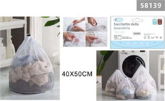 Set-2pz-Sacchetto-Per-Lavanderia-Bucato-Borsa-A-Rete-Biancheria-40-X-50-Cm-58139