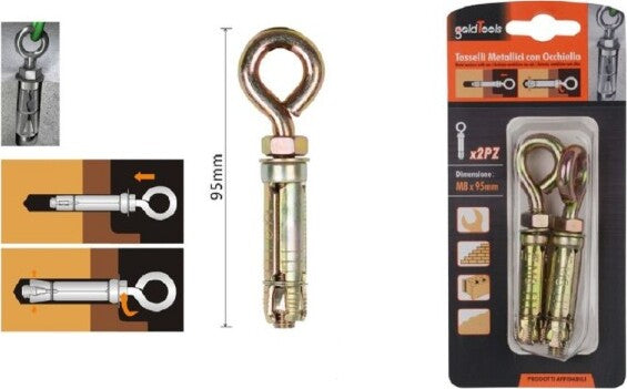 Set-2pz-Tasselli-Metallici-Occhiello-Bulloni-M8x95-Mm-Accessori-Minuteria-91049