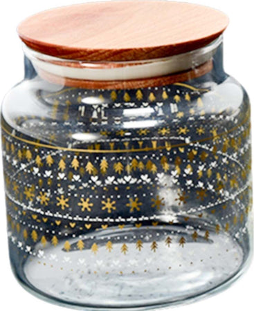 Set 3 barattoli in vetro con tappo in legno, decorazione da Ø 9.5 x 11 cm Casa e cucina/Decorazioni per interni/Addobbi e decorazioni per ricorrenze/Decorazioni natalizie/Oggettistica MagiediNatale.it - Altamura, Commerciovirtuoso.it