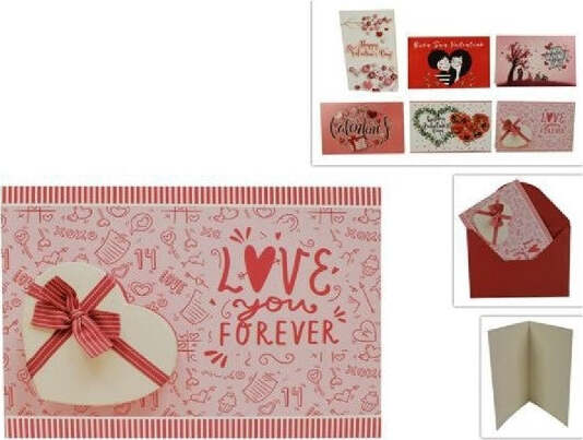 Set-3-Biglietti-Bigliettini-Auguri-San-Valentino-Amore-Love-6-Fantasie-Assortite