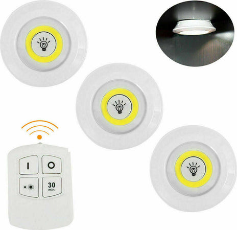SET-3-FARETTI-LED-LIGHT-CON-TELECOMANDO-REMOTE-CONTROL-PER-SOFFITTO-ARMADIO