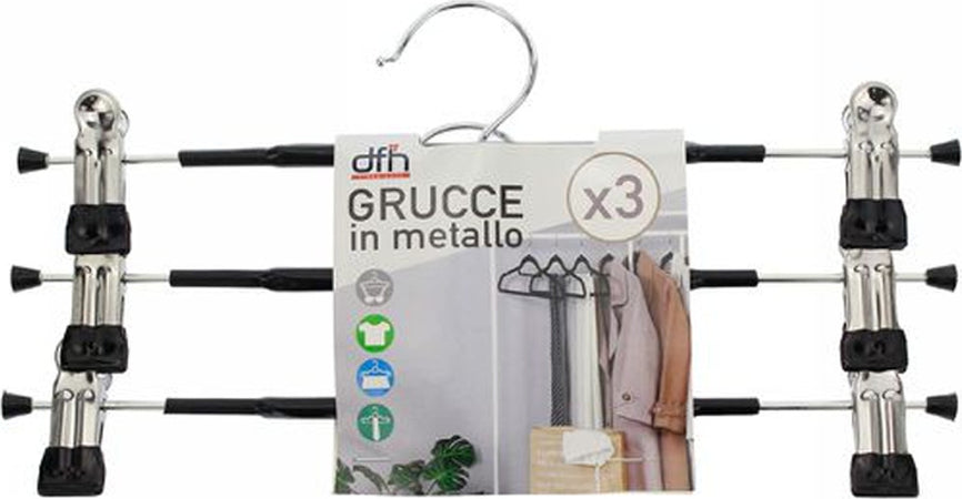 Set 3 Grucce Pantaloni In Metallo Armadio Clip Antiscivolo Gonne Shorts Top 31cm Casa e cucina/Organizzazione interni/Organizzazione guardaroba/Grucce e appendini/Grucce Trade Shop italia - Napoli, Commerciovirtuoso.it