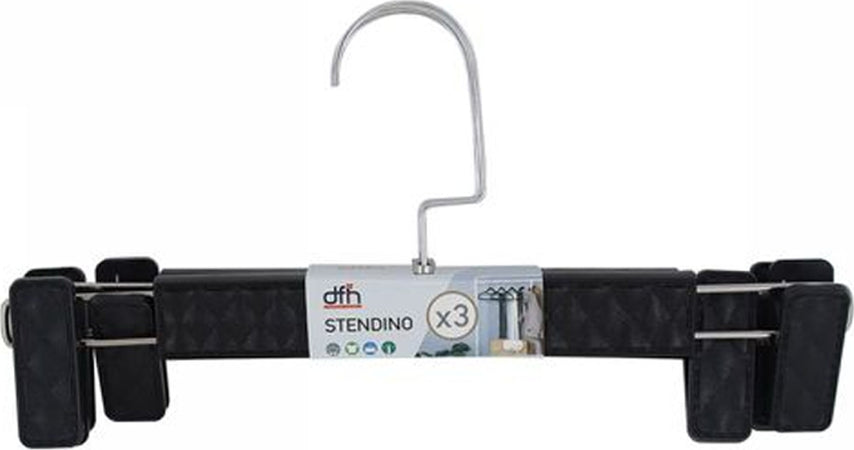 Set 3 Grucce Pantaloni Plastica Nere Armadio Clip Antiscivolo Gonne Shorts Top Casa e cucina/Organizzazione interni/Organizzazione guardaroba/Grucce e appendini/Grucce Trade Shop italia - Napoli, Commerciovirtuoso.it