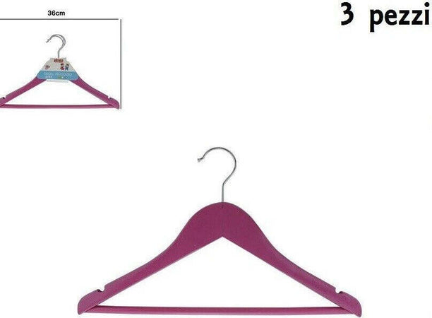 Set 3 Grucce Stampelle Appendiabito Legno Rosa Vestiti Pantaloni Giacche Soluzioni salvaspazio > Organizer per Armadi Trade Shop italia - Napoli, Commerciovirtuoso.it