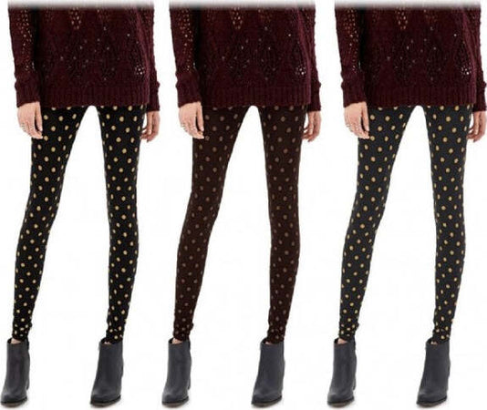 Set-3-Leggings-A-Pois-Da-Donna-Ass.-Heather-Eff.-Termico-Interno-Felpato