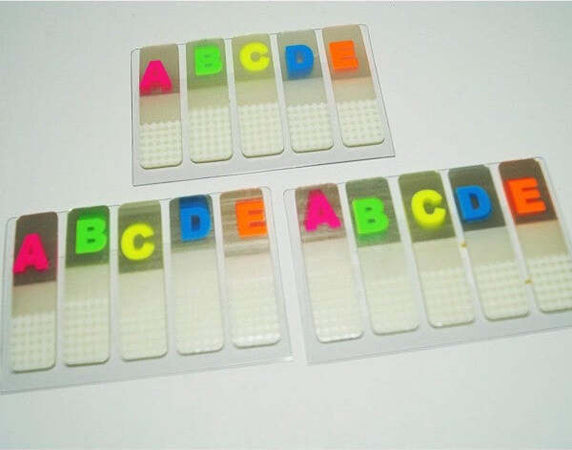 Set-3-Pacchi-Linguette-Segna-Pagina-Lettere-Autoadesive-Auto-Adesive-Adesivi