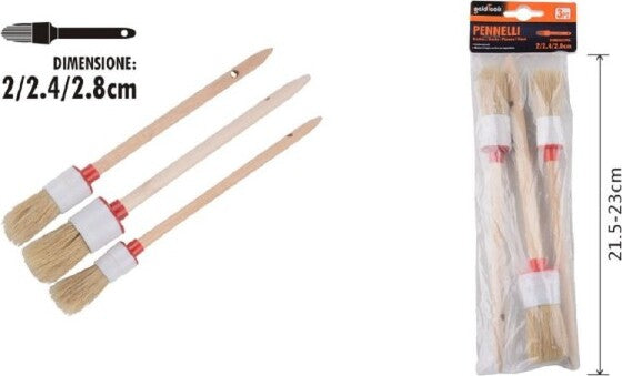 Set-3-Pennelli-A-Testa-Tonda-Setole-Naturali-Per-Pittura-Varie-Dimensioni-90299