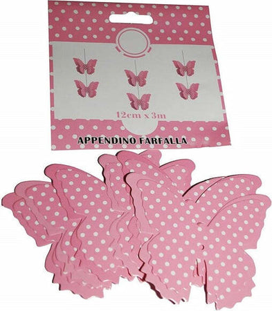 Set-3-Pezzi-Festoni-Rosa-Pois-6-Farfalle-Farfalla-12cmx3m-Compleanni-Matrimonio
