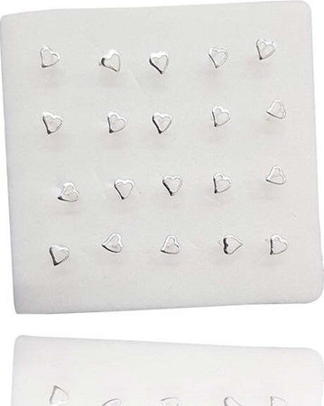 Set-3-Pezzi-Piercing-Orecchini-Naso-2.5-Mm-Cuore-Cuoricino-Argento-925-Sterling