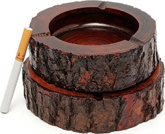 Set-3-Posacenere-Corteccia-Legno-10cm-Con-Venature-Legno-Tronco-Orientale-Arredo