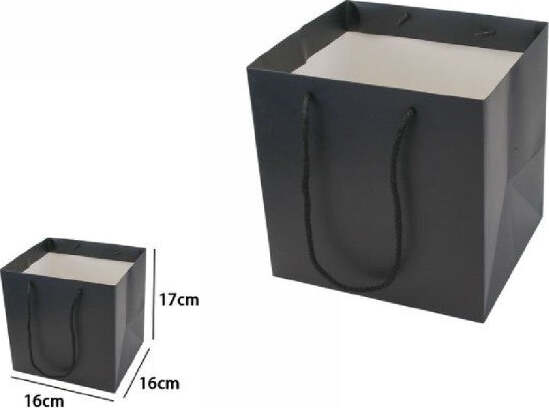 Set-3-Pz-Buste-Busta-Borsa-Da-Regalo-Nera-16-X-16-X-17-Cm-Manici-In-Corda-69241