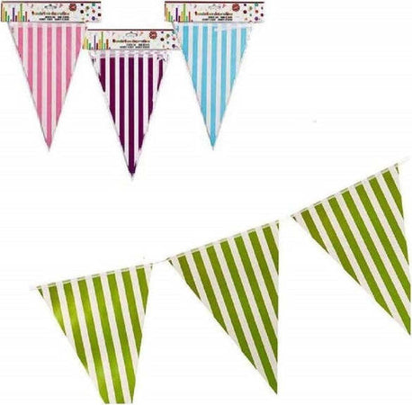Set-3-Pz.-Festoni-Bandierine-Righe-Colorate-10-Bandierine-Ciascuno-Feste-Party