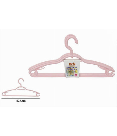 Set 3 Pz Grucce In Plastica Stampelle Appendi Abiti Pantaloni Giacche Rosa 79333