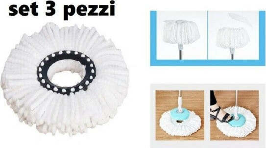 Set-3-Pz-Ricambio-Singolo-Rotomop-Mocio-In-Microfibra-Roto-Mop-Super-Five-X5