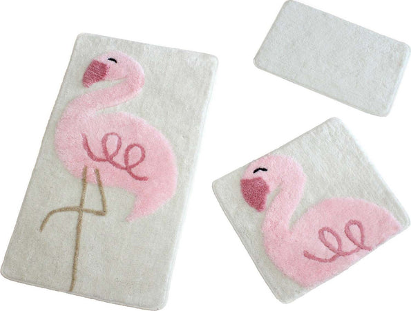 Set 3 Tappeti Bagno Pink Flamingo Rosa E Bianco Casa e cucina/Tessili per la casa/Tappeti e tappetini/Tappetini per il bagno Scontolo.net - Potenza, Commerciovirtuoso.it