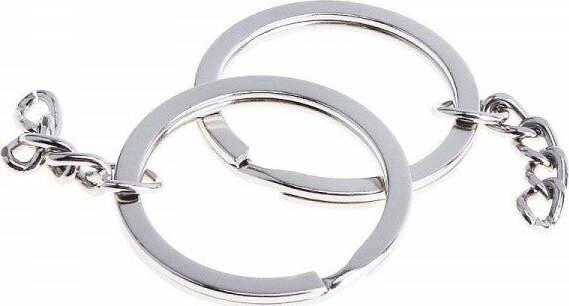 Set-30-Anelli-Anello-Spirale-Con-Catena-Porta-Chiavi-Spaccati-30mm-In-Acciaio