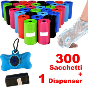 300 SACCHETTI IGIENICI PER BISOGNI ESCREMENTI CANI RACCOLTA FECI CON DISPENSER Trade Shop italia - Napoli, Commerciovirtuoso.it