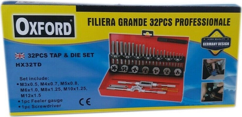 Set 32 Pezzi Cassetta Kit Filiera Per Filettatura Maschi E Femmine Hx32td Fai da te/Utensili elettrici e a mano/Utensili a mano/Maschi e filiere/Set Trade Shop italia - Napoli, Commerciovirtuoso.it