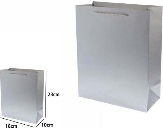 Set-3pz-Buste-Borsa-Regalo-Sacchetti-23x18x10-Cm-69911-Grigio-Con-Manico-Cordino