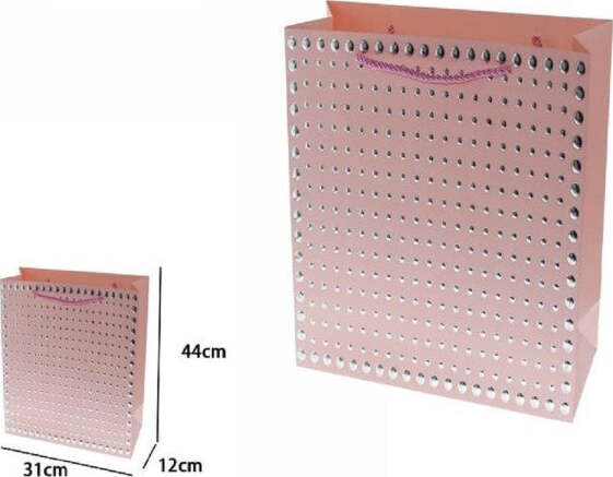 Set-3pz-Buste-Regalo-Shopper-Rosa-Borchie-Maniglie-Cordoncino-44x31x12cm-69948