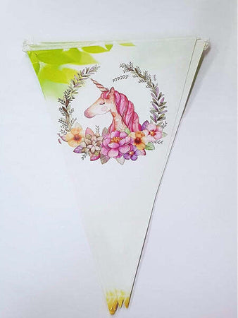 Set-3pz-Festoni-Unicorno-Fiori-12-Bandierine-Ciascuno-Addobbi-Compleanno-Festone