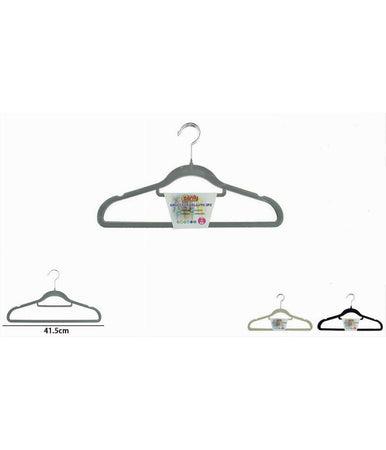 Set 3pz Grucce Stampelle Appendiabito Velluto Vestiti Pantaloni Vari Colori 10463