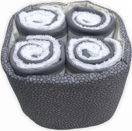 Set 4 Asciugamani Lavette Con Cestino 30x30 Cm 100% 450g Spugna Di Cotone per Bagno, Idea Regalo Casa e cucina/Bagno/Biancheria da bagno/Asciugamani/Set di asciugamani La Bottega del Risparmio - Bari, Commerciovirtuoso.it