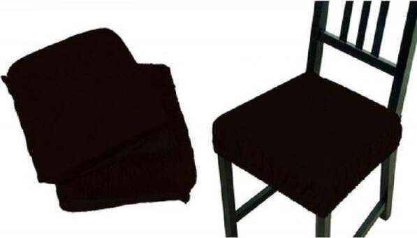 Set-4-Coprisedia-Cuscini-Marrone-Elastica-Cuscino-Sedie-Imbottito-Sfoderabile