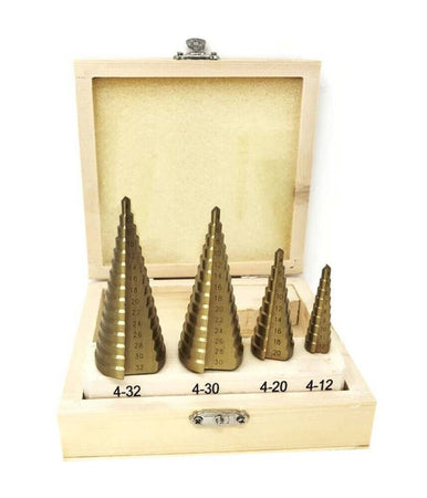 Set 4 Frese Coniche Da 4 A 32 Mm Fresa Conica A Scalini Per Trapano Allargafori