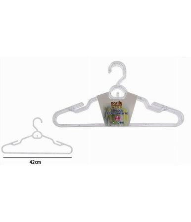Set 4 Grucce Stampelle Plastica Trasparente Appendiabiti Vestiti Pantaloni 87003