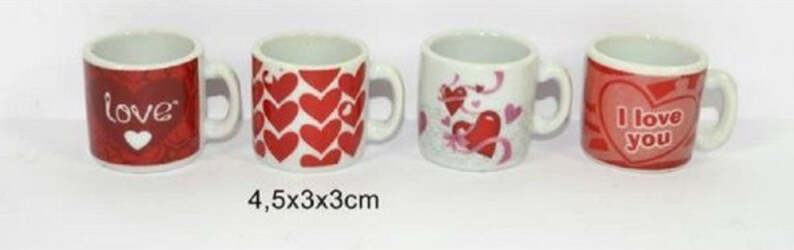Set-4-Mini-Tazzine-Tazzina-Caffe'-Con-Cuori-Idea-Regalo-San-Valentino-4,5x3x3cm