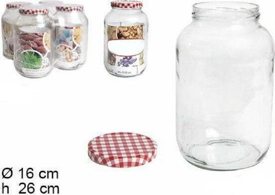 Set-4-Pezzi-Contenitore-Barattolo-In-Vetro-Con-Coperchio-Capacità-4-Litri