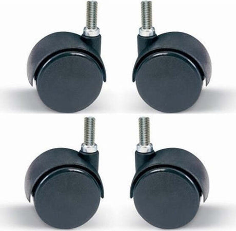 Set-4-Pezzi-Ruote-Girevoli-360-Gradi-50mm-Per-Sedia-Ufficio-Casa-Colore-Nero