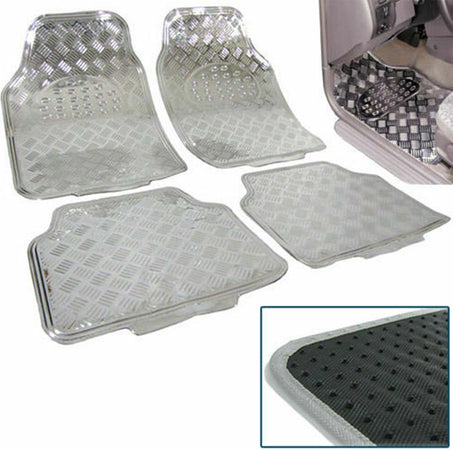 Set 4 Tappetini Tappeti Auto Universali Sportivi Silver Gomma Effetto Metallo Accessori Auto Trade Shop italia - Napoli, Commerciovirtuoso.it