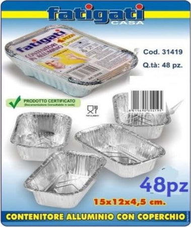 Set-48-Pz-Contenitore-Vaschetta-In-Alluminio-Con-Coperchio-Cucina-15x12x4cm