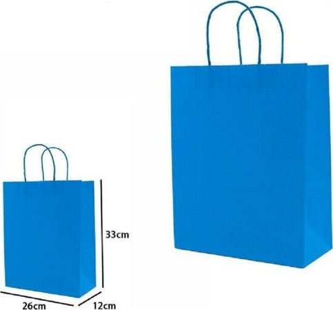 Set-4pezzi-Buste-Borsa-Da-Regalo-Sacchetti-Carta-Colore-Azzurra-33x26x12cm-68475