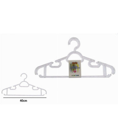 Set 4pz Grucce Stampelle Plastica Trasparente Appendiabiti Pantaloni Vestiti 87002