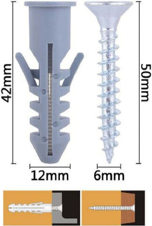 Set 4pz Viti Vite Croce 6x50 Mm + Tasselli Con Alette Tassello M12 Fischer 57573 Fai da te/Ferramenta/Chiodi viti ed elementi di fissaggio/Viti/Viti a spalla Trade Shop italia - Napoli, Commerciovirtuoso.it