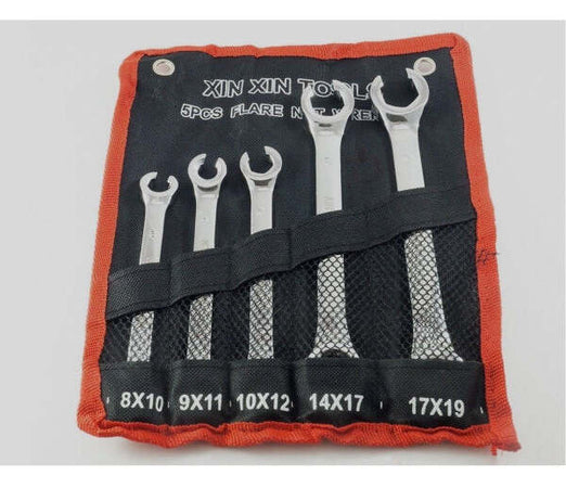 Set-5-Chiavi-Esagonali-Aperte-Raccordi-Tubi-Freni-8x10-9x11-10x12-14x17-17x19