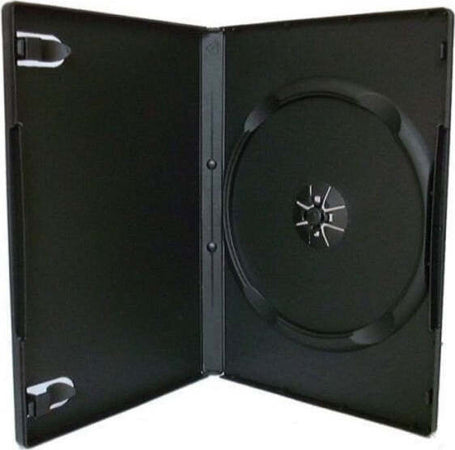 Set-5-Custodie-Custodia-Singole-Nero-Per-Cd-Dvd-Dvr-Plastica-Con-Pattina-Esterna
