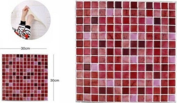 Set-5-Pannelli-Muro-3d-Adesivo-Parete-Piastrelle-Mattonelle-Rosa-Pannello-64389